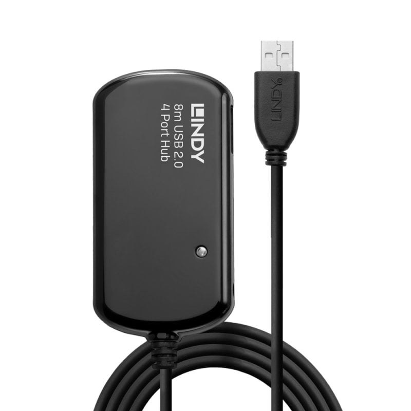 Lindy 8m USB 2.0 Active Extension Pro 4 Port Hub | 42781 USB Hub & Docking Station Lindy
