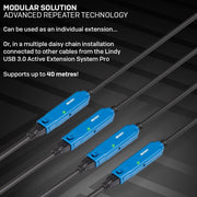 Lindy 8m USB 3.0 Active Extension Pro | 43158 USB Cable Lindy