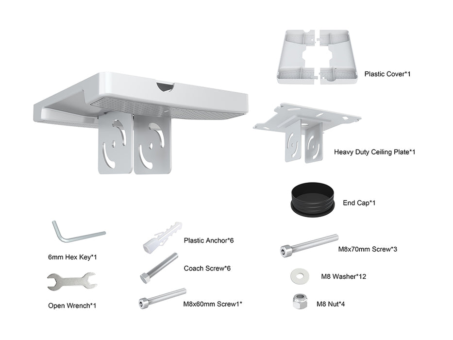 Multibrackets M Pro Series Ceiling Plate with Plastic Cover White