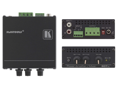 Kramer Electronics 907XL Stereo Power Amplifier/Mixer (40 Watts per Channel) Kramer Audio Amplifiers Kramer