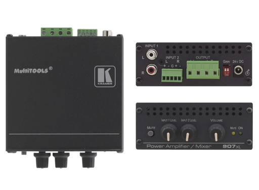 Kramer Electronics 907XL Stereo Power Amplifier/Mixer (40 Watts per Channel) Kramer Audio Amplifiers Kramer