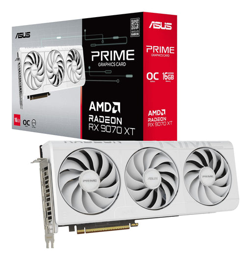Asus Prime Radeon RX 9070 XT White Edition 16GB GDDR6 Graphics Card | 90YV0L75-M0NA00 Asus Graphics Card Asus
