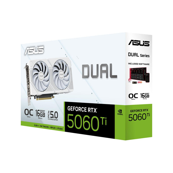 Asus GeForce RTX 5060 Ti Dual OC White 16GB GDDR7 Graphics Card | 90YV0MH6-M0NA00 Asus Graphics Card Asus