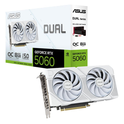 Asus GeForce RTX 5060 Dual OC White 8GB GDDR7 Graphics Card | 90YV0N15-M0NA00