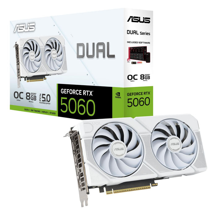 Asus GeForce RTX 5060 Dual OC White 8GB GDDR7 Graphics Card | 90YV0N15-M0NA00