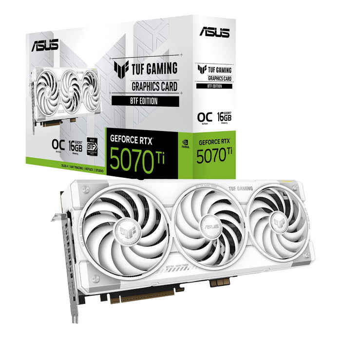 Asus GeForce RTX 5070 Ti TUF Gaming OC BTF White 16GB GDDR7 Graphics Card | 90YV0N60-M0NA00 Asus Graphics Card Asus