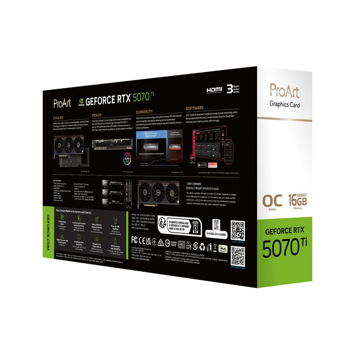 Asus GeForce RTX 5070 Ti ProArt OC 16GB GDDR7 Graphics Card | 90YV0NR0-M0NA00 Asus Graphics Card Asus