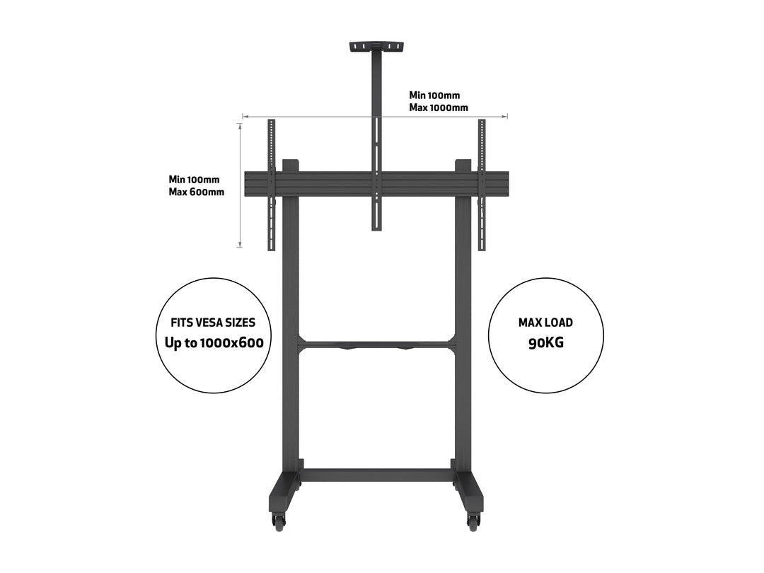 Multibrackets MBF1U M Floorstand Pro - (65"-100") Mobile Trolley Multibrackets