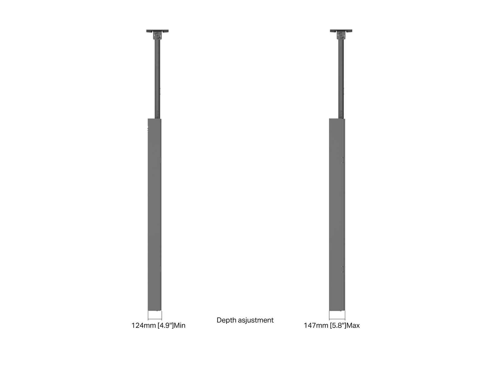 Multibrackets M Pro Series Enclosure 75" High Brightness Ceiling Large Black Signage Display Enclosures Multibrackets
