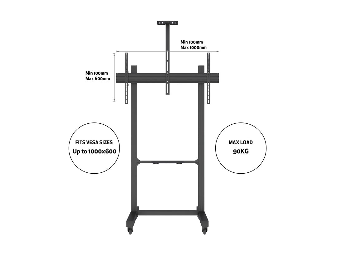 Multibrackets MBF1U M Floorstand Pro - (65-100") Mobile Trolley Multibrackets