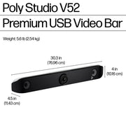 POLY Studio V52 USB Video Bar | A09D4AA#ABU Video Conferencing System Poly