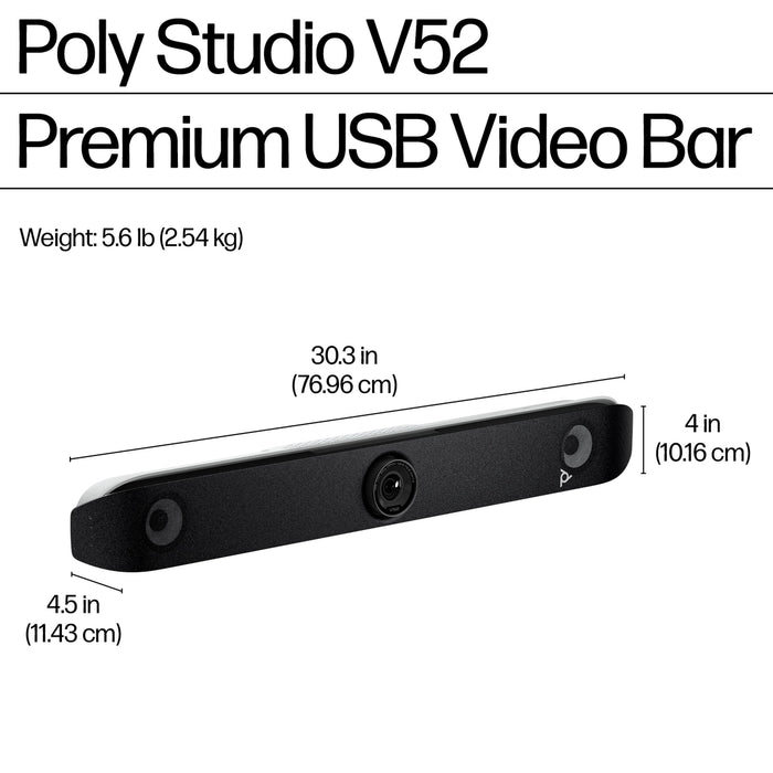 POLY Studio V52 USB Video Bar | A09D4AA#ABU