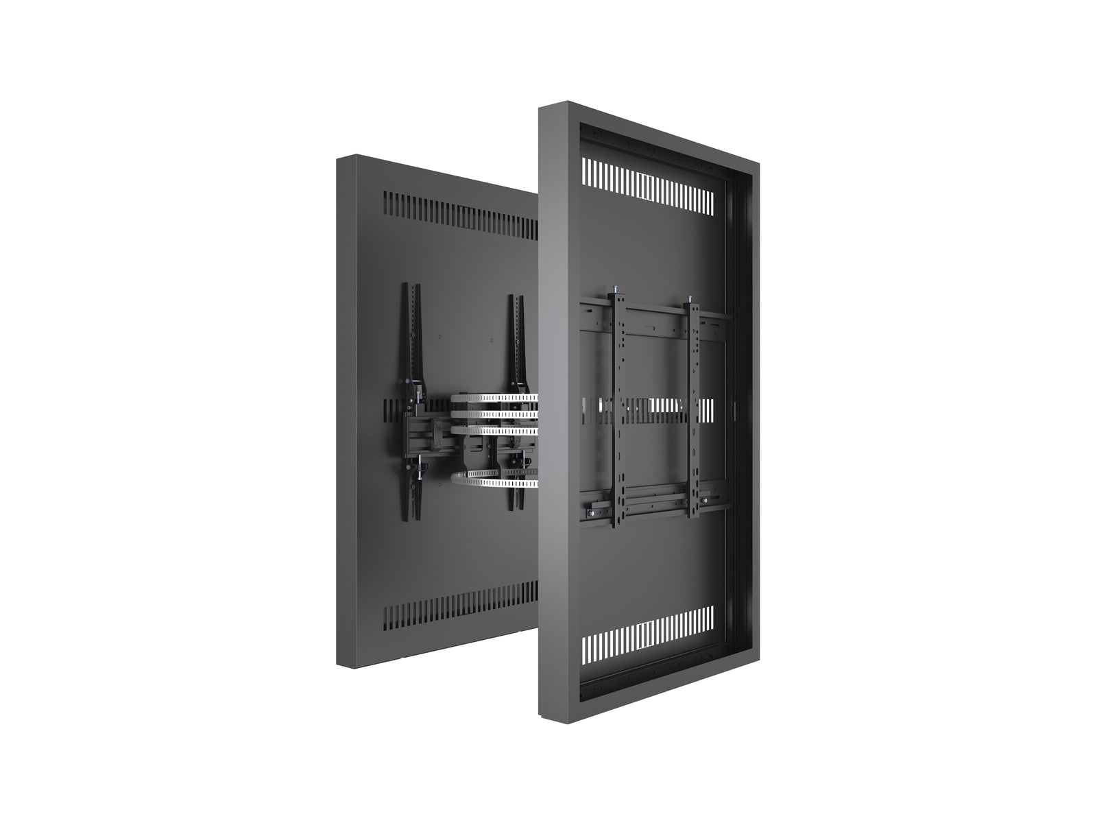 Multibrackets M Pro Series Enclosure 55" Column Dual Medium Black Signage Display Enclosures Multibrackets