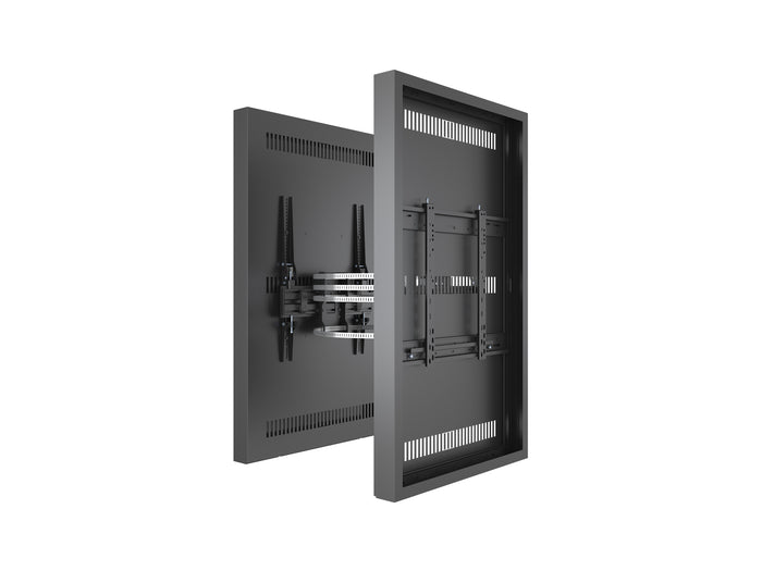 Multibrackets M Pro Series Enclosure 55" Column Dual Medium Black Signage Display Enclosures Multibrackets