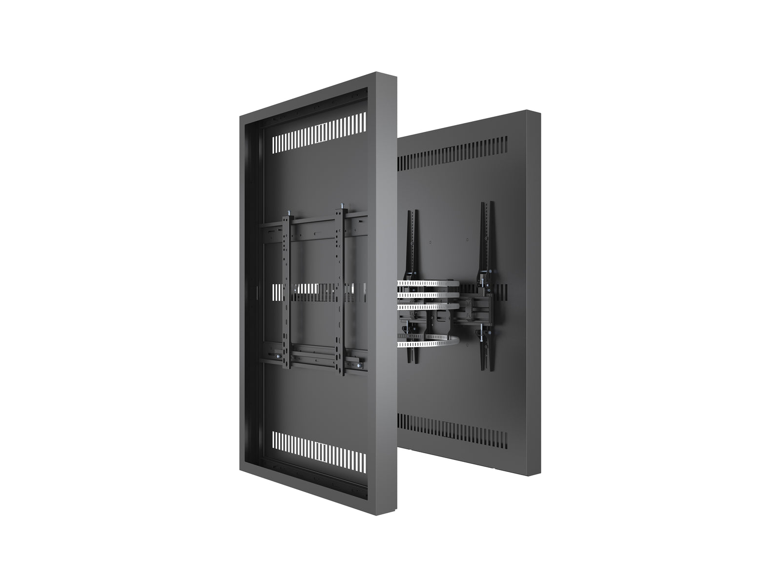 Multibrackets M Pro Series Enclosure 55" Column Dual Medium Black Signage Display Enclosures Multibrackets