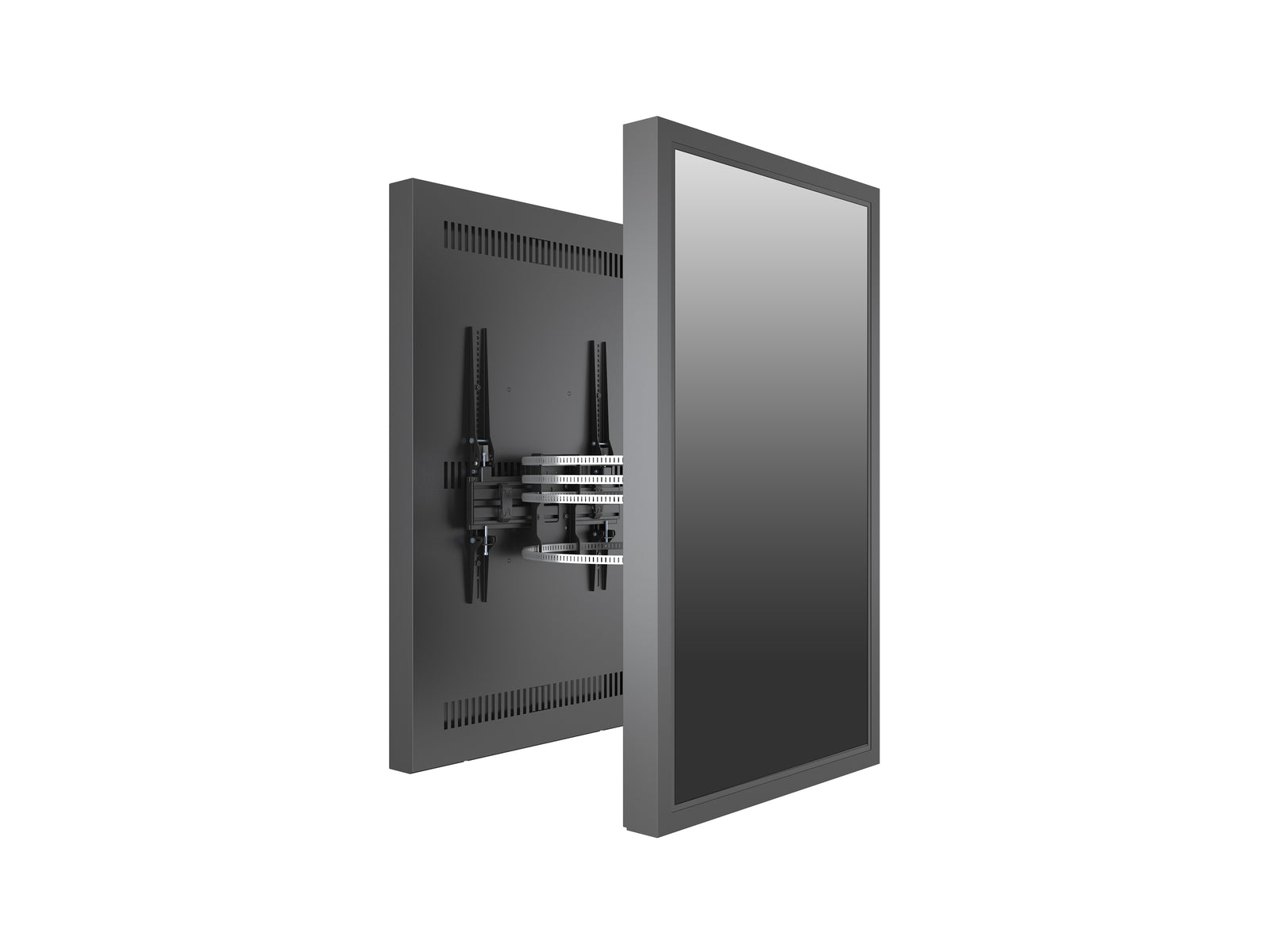 Multibrackets M Pro Series Enclosure 55" Column Dual Medium Black Signage Display Enclosures Multibrackets