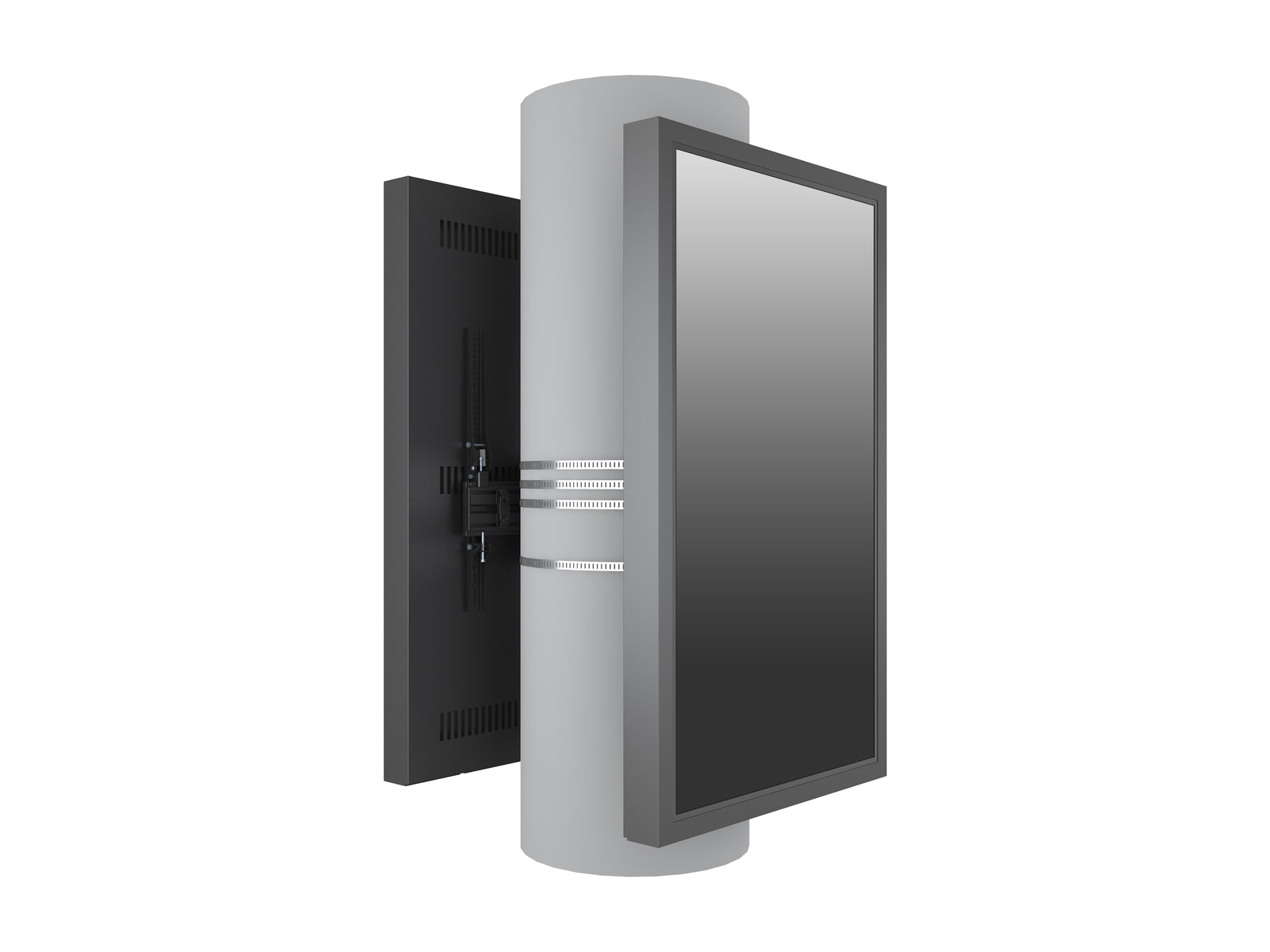Multibrackets M Pro Series Enclosure 55" Column Dual Medium Black Signage Display Enclosures Multibrackets