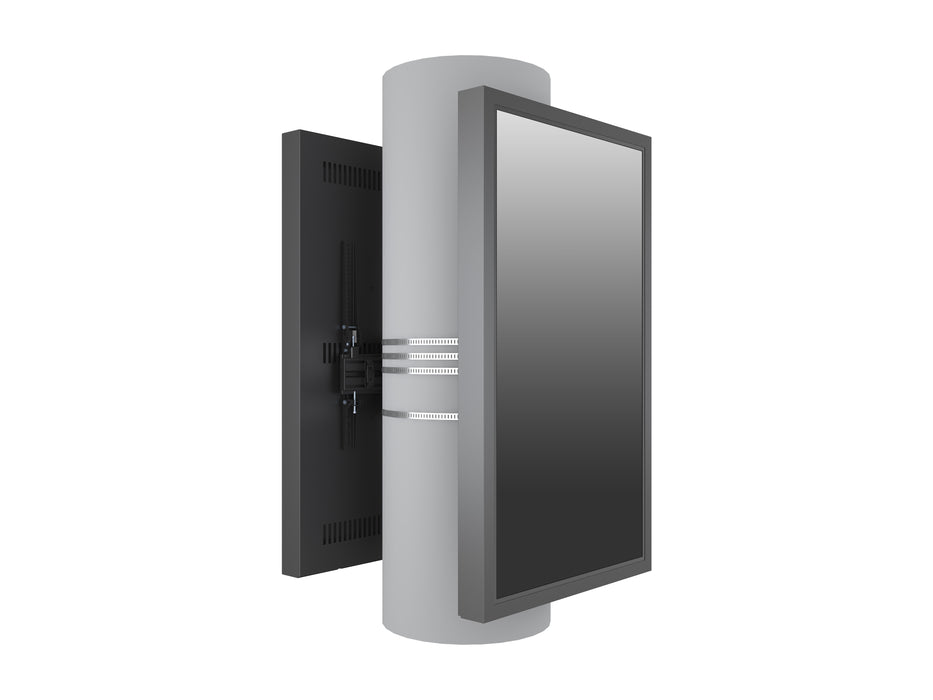 Multibrackets M Pro Series Enclosure 55" Column Dual Medium Black Signage Display Enclosures Multibrackets