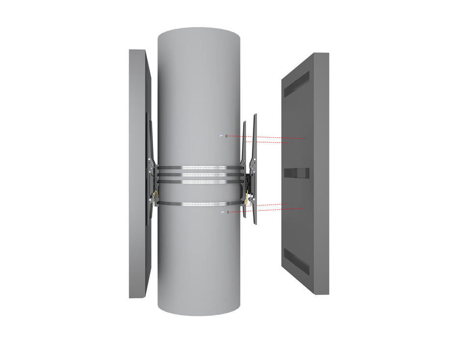 Multibrackets M Pro Series Enclosure 55" Column Dual Medium Black Signage Display Enclosures Multibrackets
