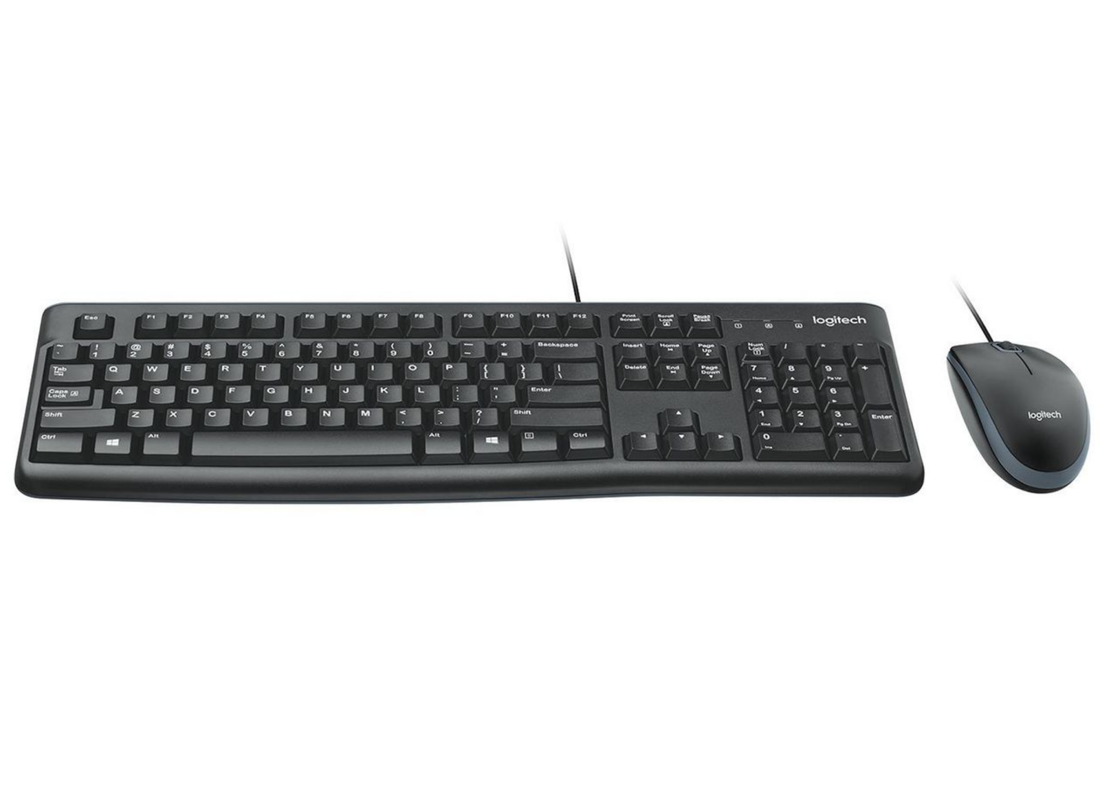 Logitech MK120 Wired Keyboard & Mouse Combo – USB, Spill-Resistant, Black | 920-002562 Keyboard & Mouse Logitech