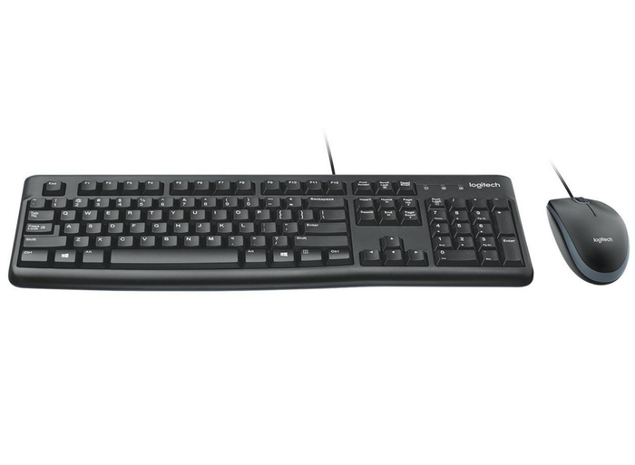 Logitech MK120 Wired Keyboard & Mouse Combo – USB, Spill-Resistant, Black | 920-002562 Keyboard & Mouse Logitech