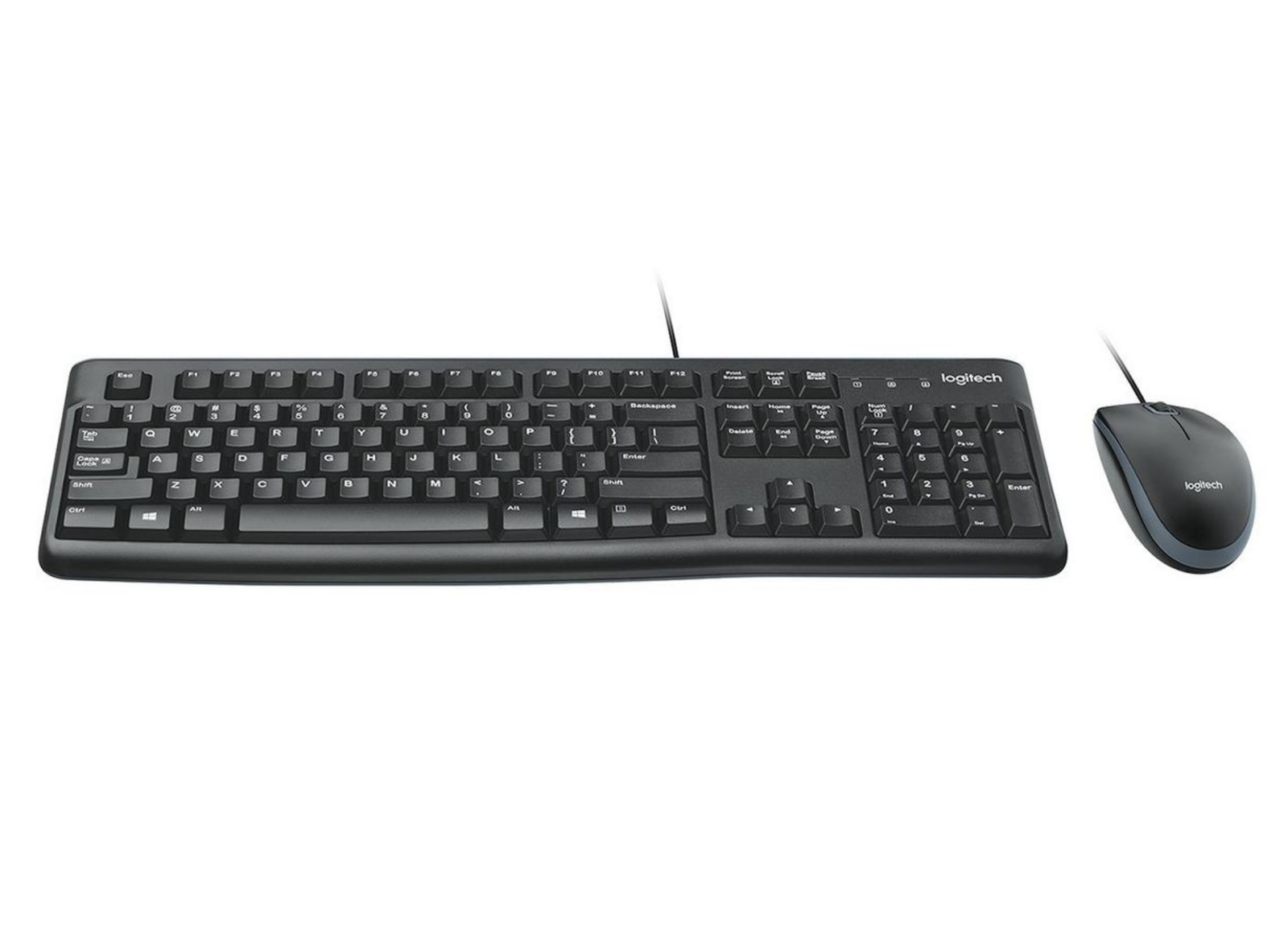 Logitech MK120 Wired Keyboard & Mouse Combo – USB, Spill-Resistant, Black | 920-002562 Keyboard & Mouse Logitech