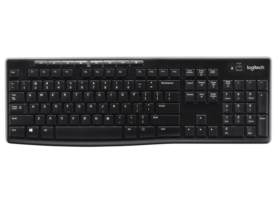 Logitech K270 Wireless Keyboard – Full-Size, Unifying Receiver | 920-003735 Keyboard & Mouse Logitech