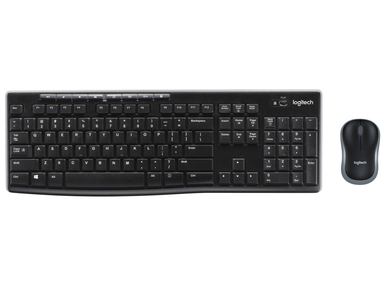Logitech MK270 Wireless Keyboard & Mouse Combo – Full-Size with Numeric Keypad | 920-004511 Keyboard & Mouse Logitech