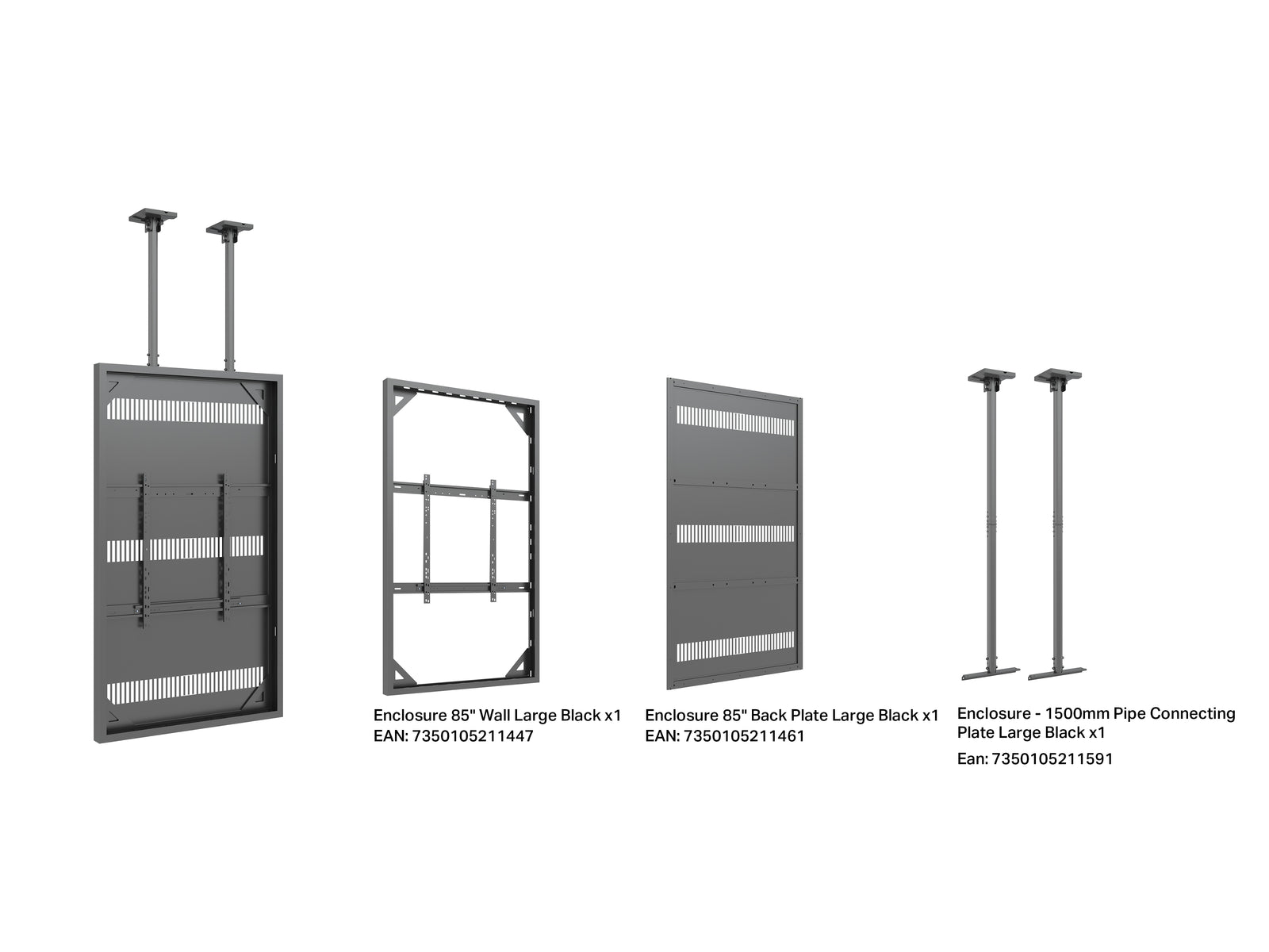 Multibrackets M Pro Series Enclosure 85" Ceiling Large Black Signage Display Enclosures Multibrackets