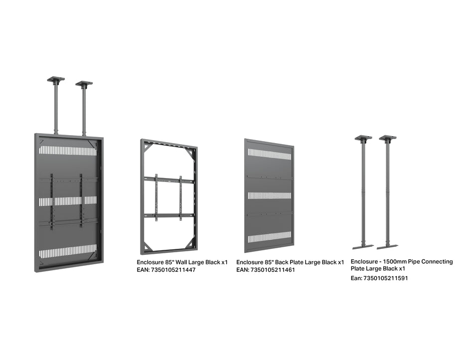 Multibrackets M Pro Series Enclosure 85" Ceiling Large Black Signage Display Enclosures Multibrackets