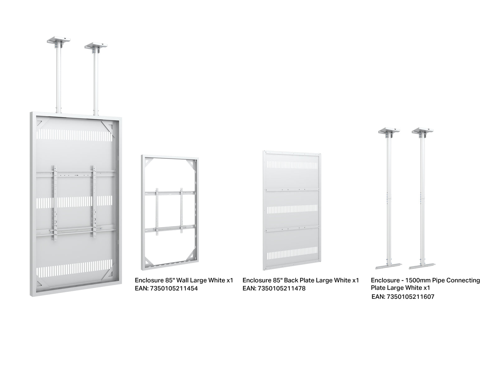 Multibrackets M Pro Series Enclosure 85" Ceiling Large White Signage Display Enclosures Multibrackets