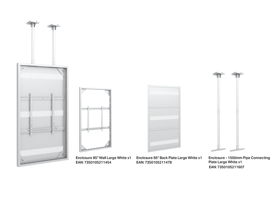 Multibrackets M Pro Series Enclosure 85" Ceiling Large White Signage Display Enclosures Multibrackets