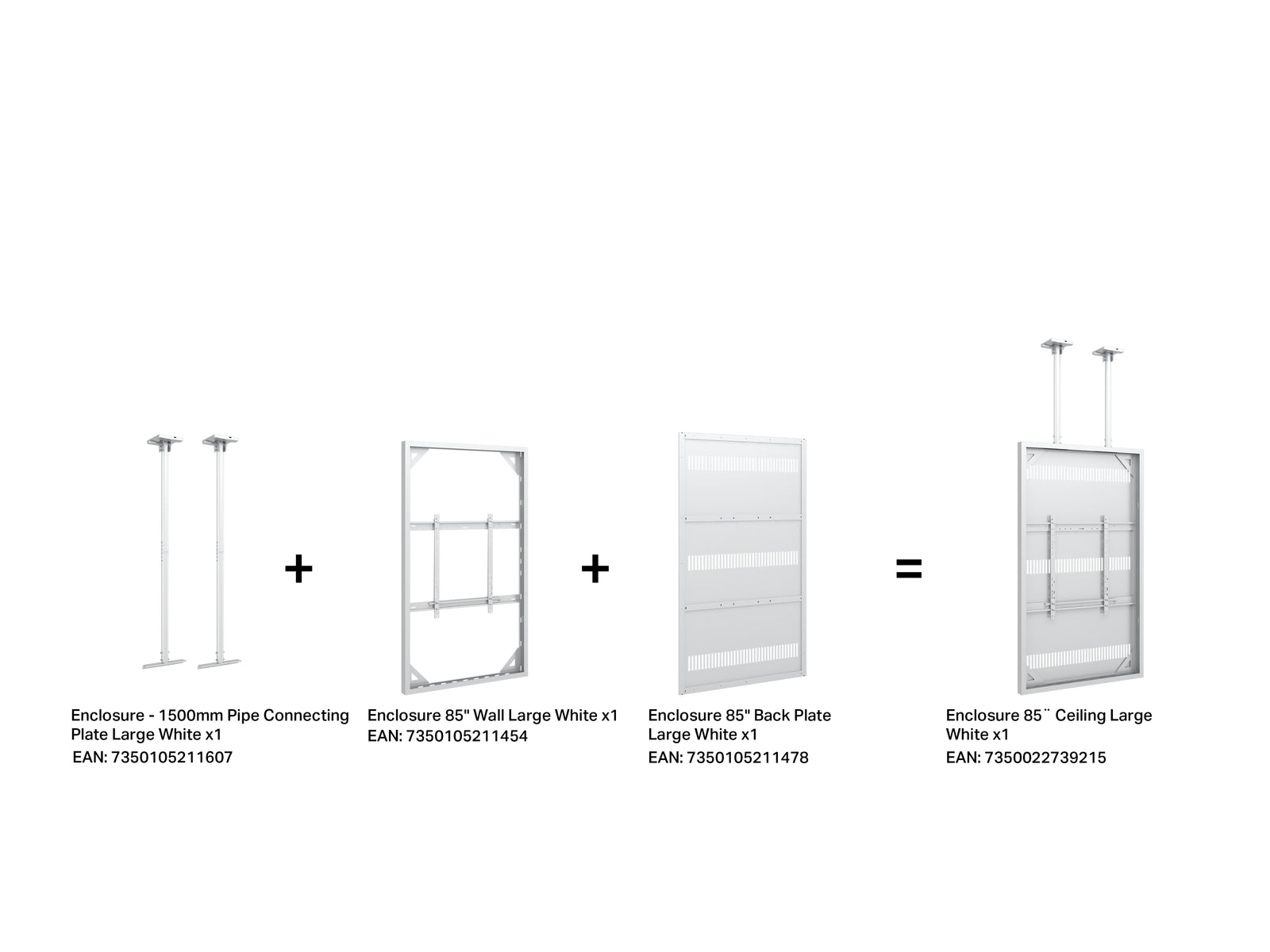 Multibrackets M Pro Series Enclosure 85" Ceiling Large White Signage Display Enclosures Multibrackets