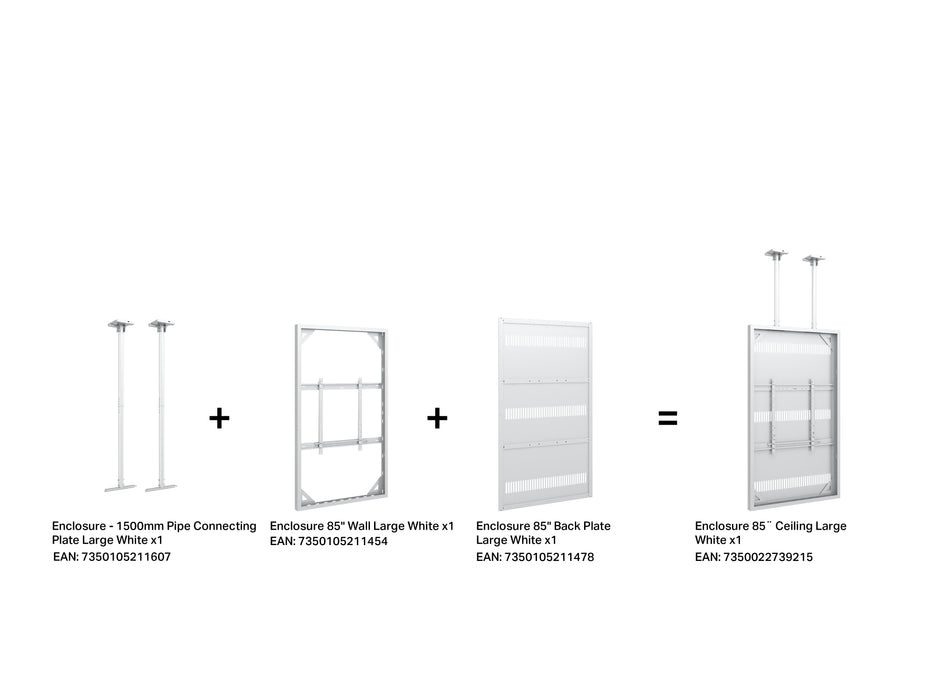 Multibrackets M Pro Series Enclosure 85" Ceiling Large White Signage Display Enclosures Multibrackets