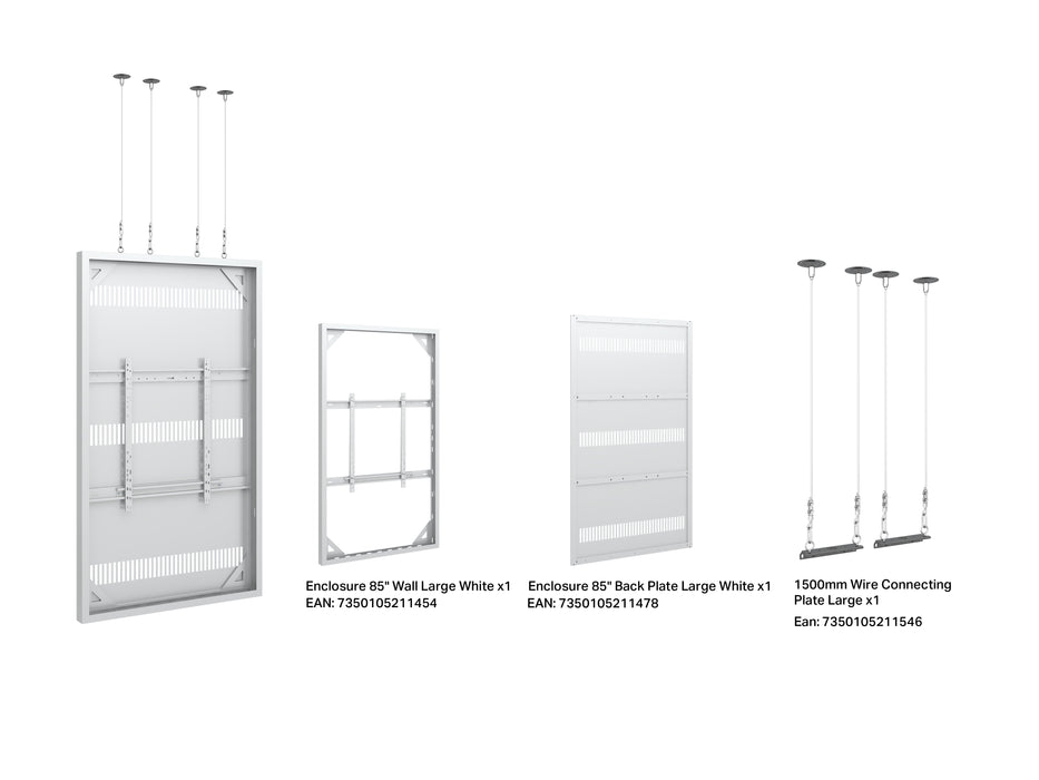 Multibrackets M Pro Series Enclosure 85" Wire Large White Signage Display Enclosures Multibrackets