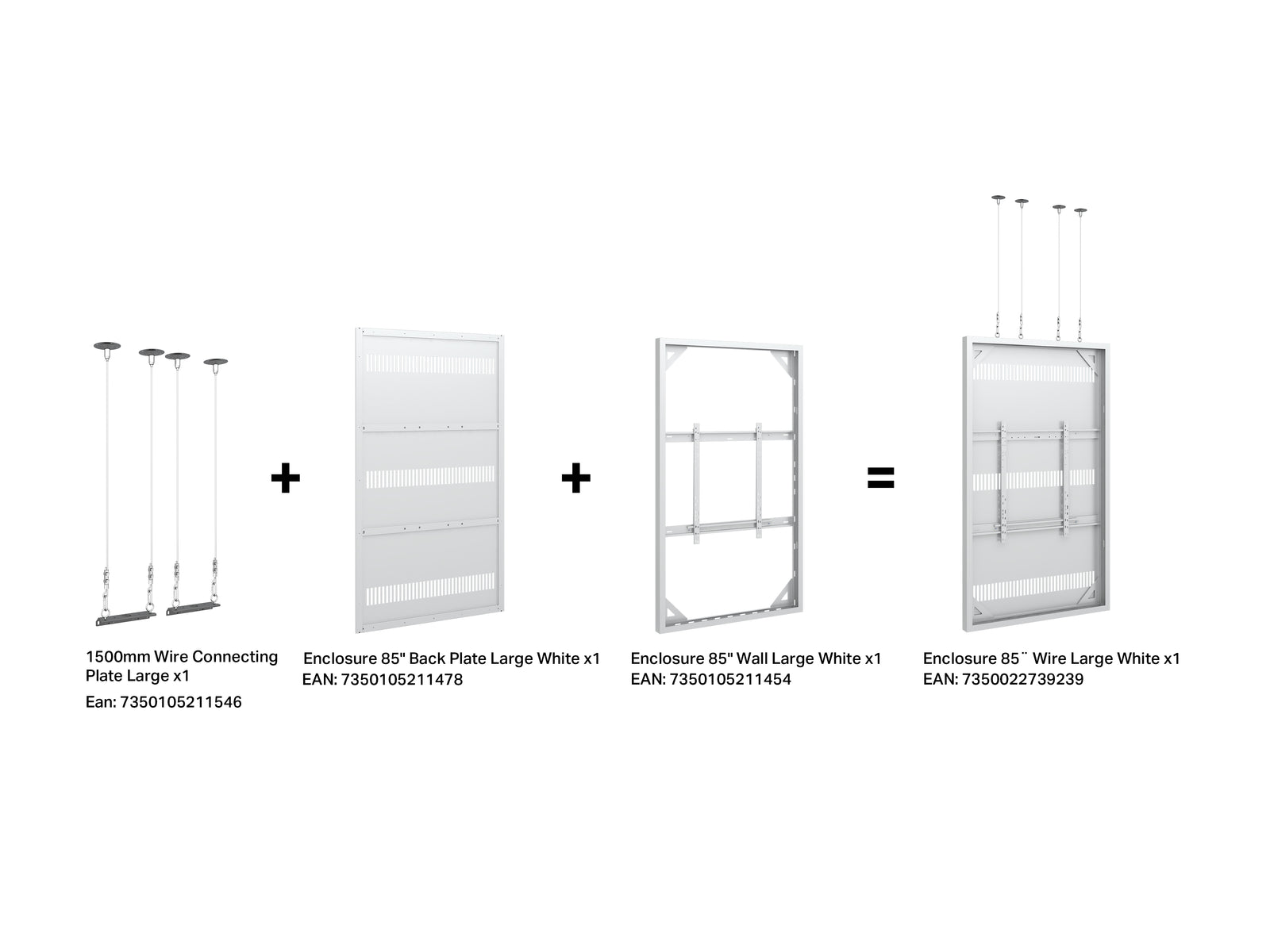 Multibrackets M Pro Series Enclosure 85" Wire Large White Signage Display Enclosures Multibrackets