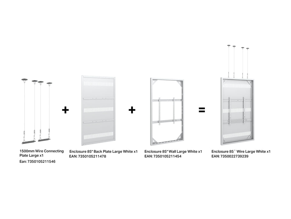 Multibrackets M Pro Series Enclosure 85" Wire Large White Signage Display Enclosures Multibrackets