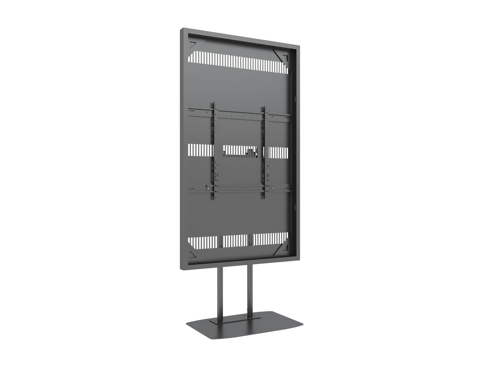 Multibrackets M Pro Series Enclosure 85" Floorbase Dual Pole Black Signage Display Enclosures Multibrackets