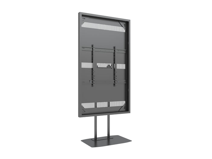 Multibrackets M Pro Series Enclosure 85" Floorbase Dual Pole Black Signage Display Enclosures Multibrackets