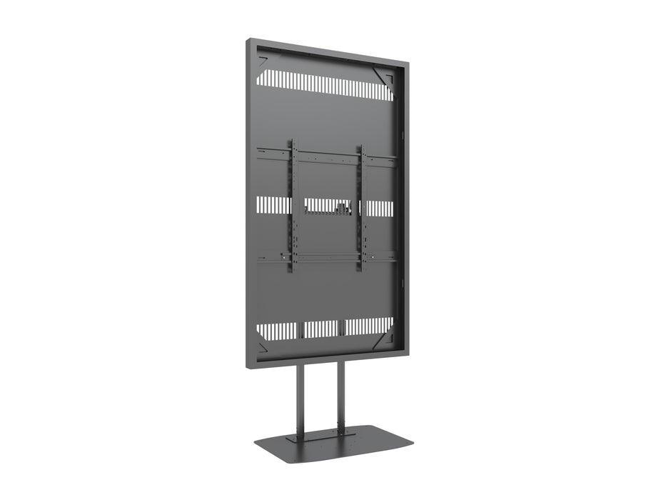 Multibrackets M Pro Series Enclosure 85" Floorbase Dual Pole Black Signage Display Enclosures Multibrackets