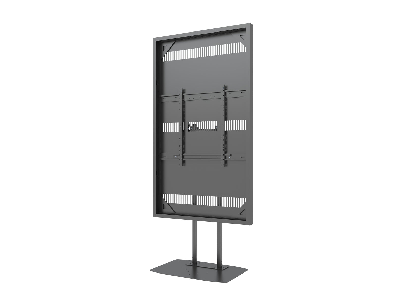 Multibrackets M Pro Series Enclosure 85" Floorbase Dual Pole Black Signage Display Enclosures Multibrackets