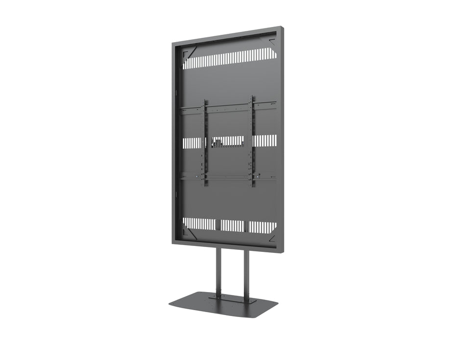 Multibrackets M Pro Series Enclosure 85" Floorbase Dual Pole Black Signage Display Enclosures Multibrackets