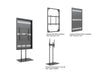 Multibrackets M Pro Series Enclosure 85" Floorbase Dual Pole Black Signage Display Enclosures Multibrackets