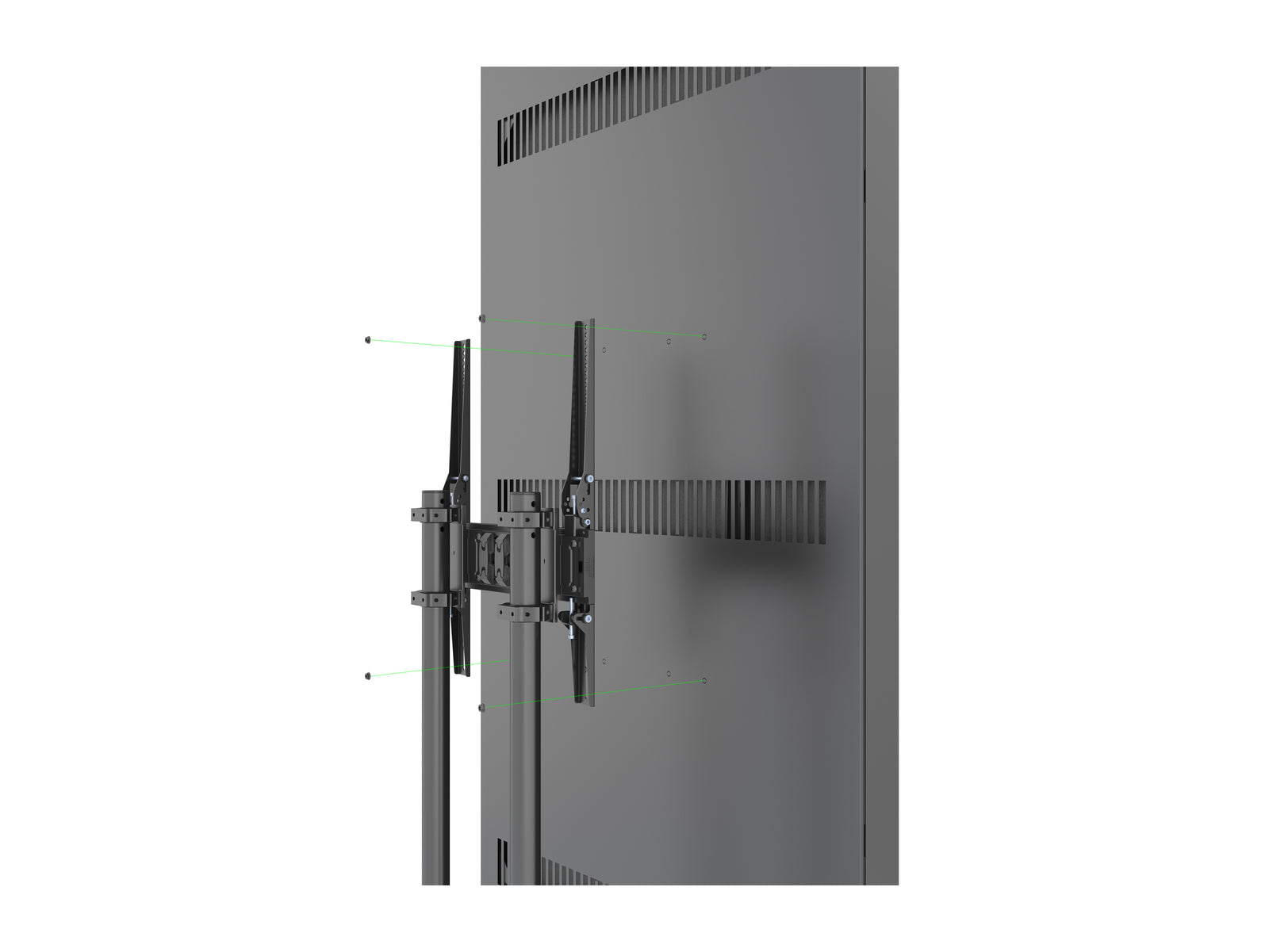 Multibrackets M Pro Series Enclosure 85" Floorbase Dual Pole Black Signage Display Enclosures Multibrackets
