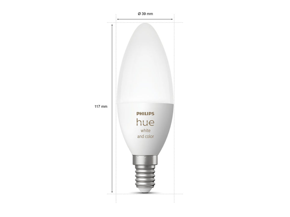 Philips Hue White And Colour Ambience Candle - E14 Smart Bulb - (2-pack) - 929002294205