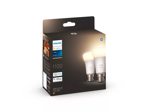 Philips Hue White A60 B22 Smart Light Bulb Twin Pack LED | 929002469302 Smart Lighting Philips