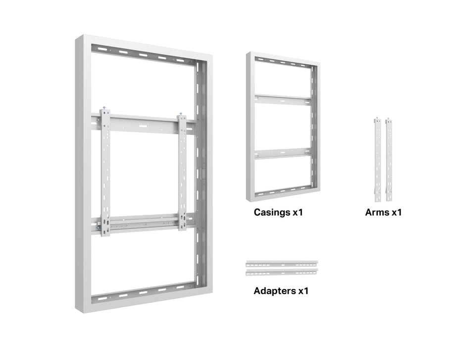 Multibrackets M Pro Series Enclosure 46" High Brightness Wall Small White Signage Display Enclosures Multibrackets