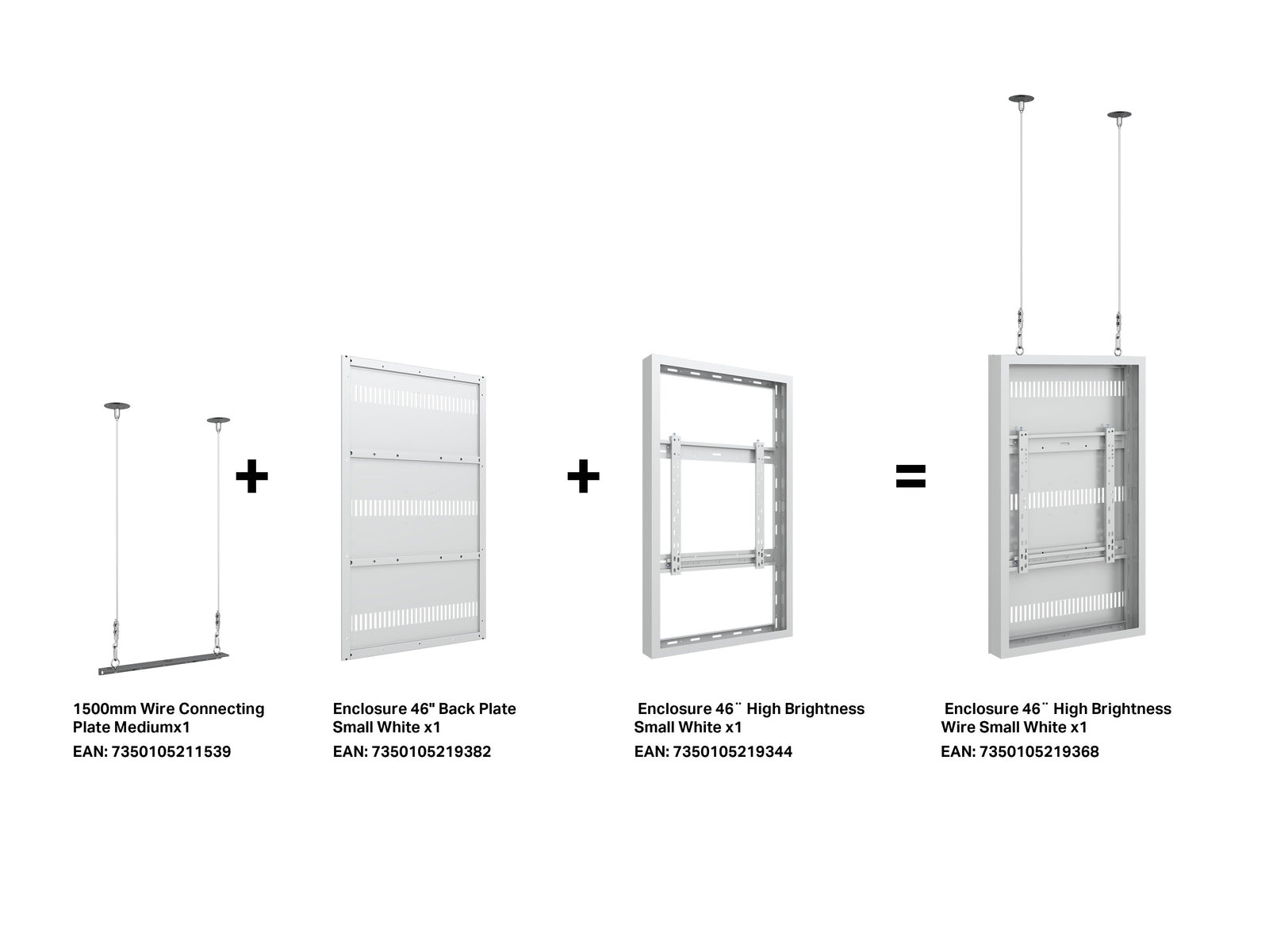 Multibrackets M Pro Series Enclosure 46" High Brightness Wall Small White Signage Display Enclosures Multibrackets