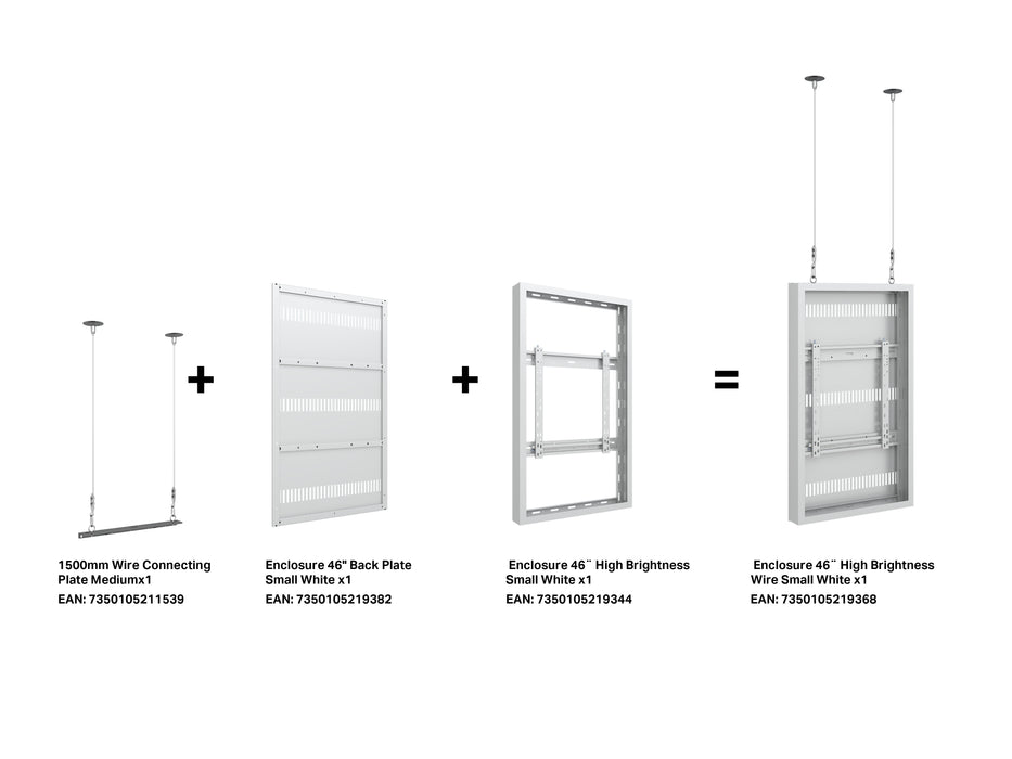 Multibrackets M Pro Series Enclosure 46" High Brightness Wall Small White Signage Display Enclosures Multibrackets