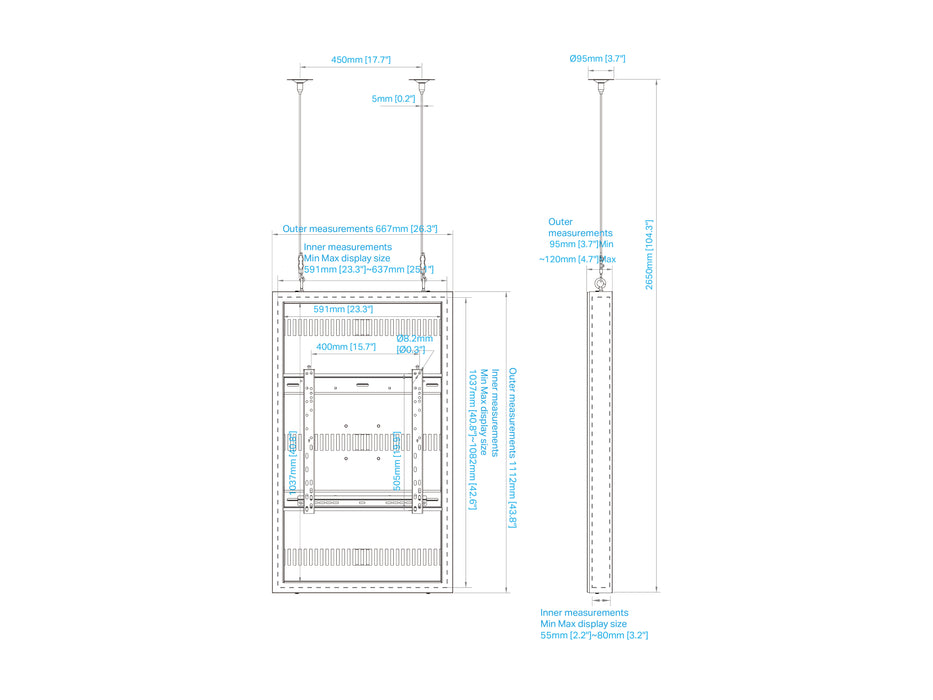 Multibrackets M Pro Series Enclosure 46" High Brightness Wire Small White Signage Display Enclosures Multibrackets